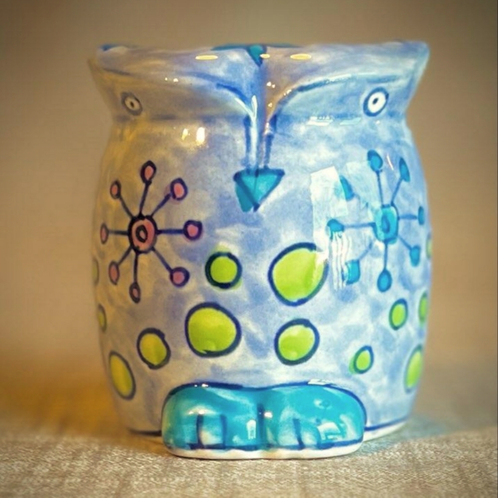 Ceramic owl bank.